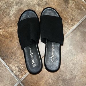 Nature Breeze Black Slinky Sandals
